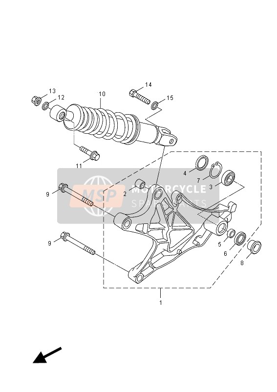 Yamaha HW125 2012 Bras arrière & Suspension pour un 2012 Yamaha HW125